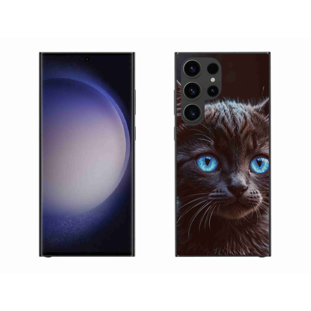 Gelový kryt mmCase na Samsung Galaxy S23 Ultra 5G - černé kotě 2