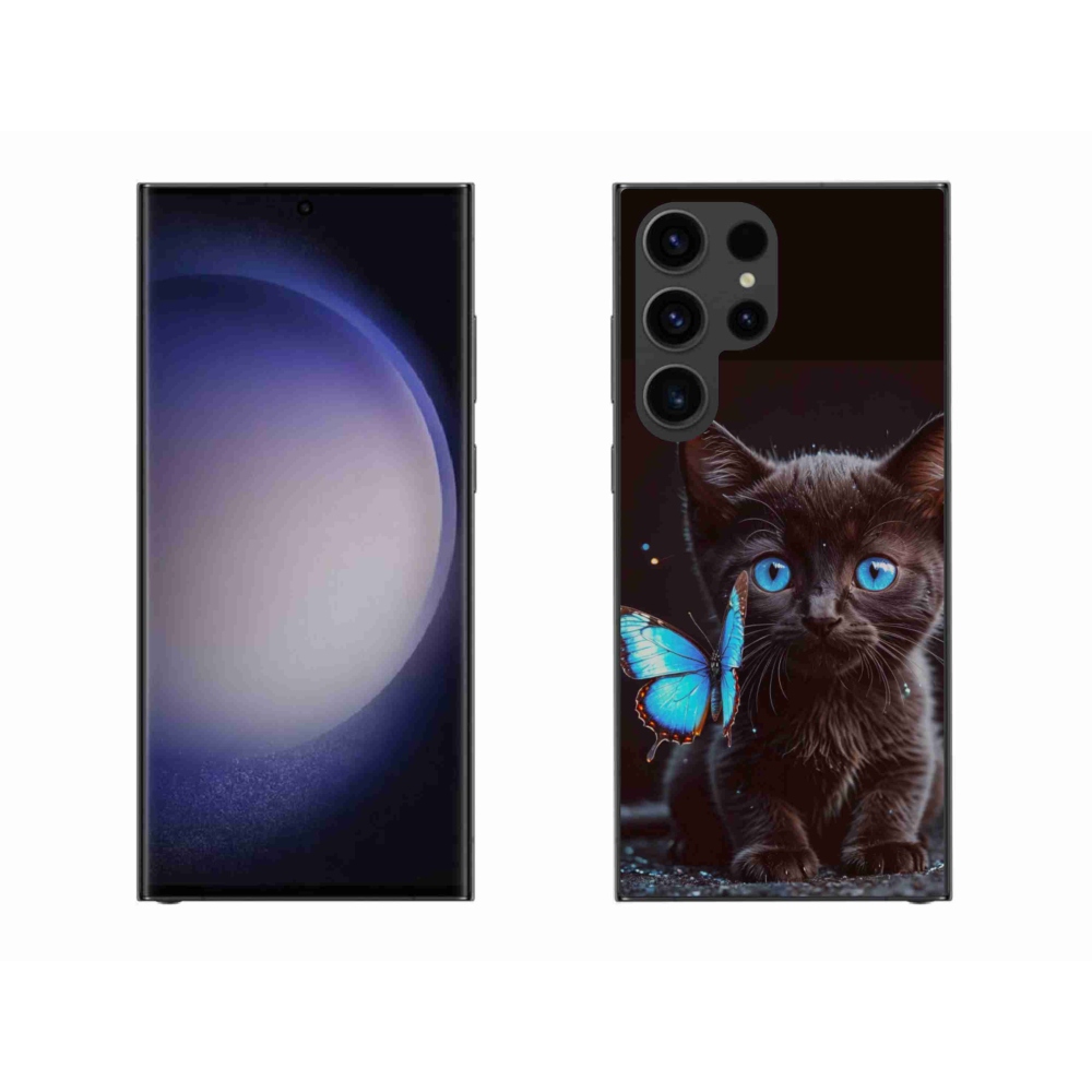 Gelový kryt mmCase na Samsung Galaxy S23 Ultra 5G - černé kotě 3