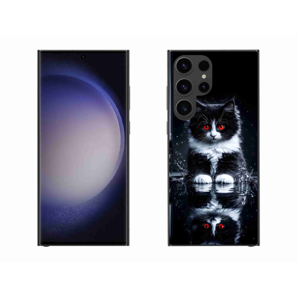 Gelový kryt mmCase na Samsung Galaxy S23 Ultra 5G - černobílé kotě