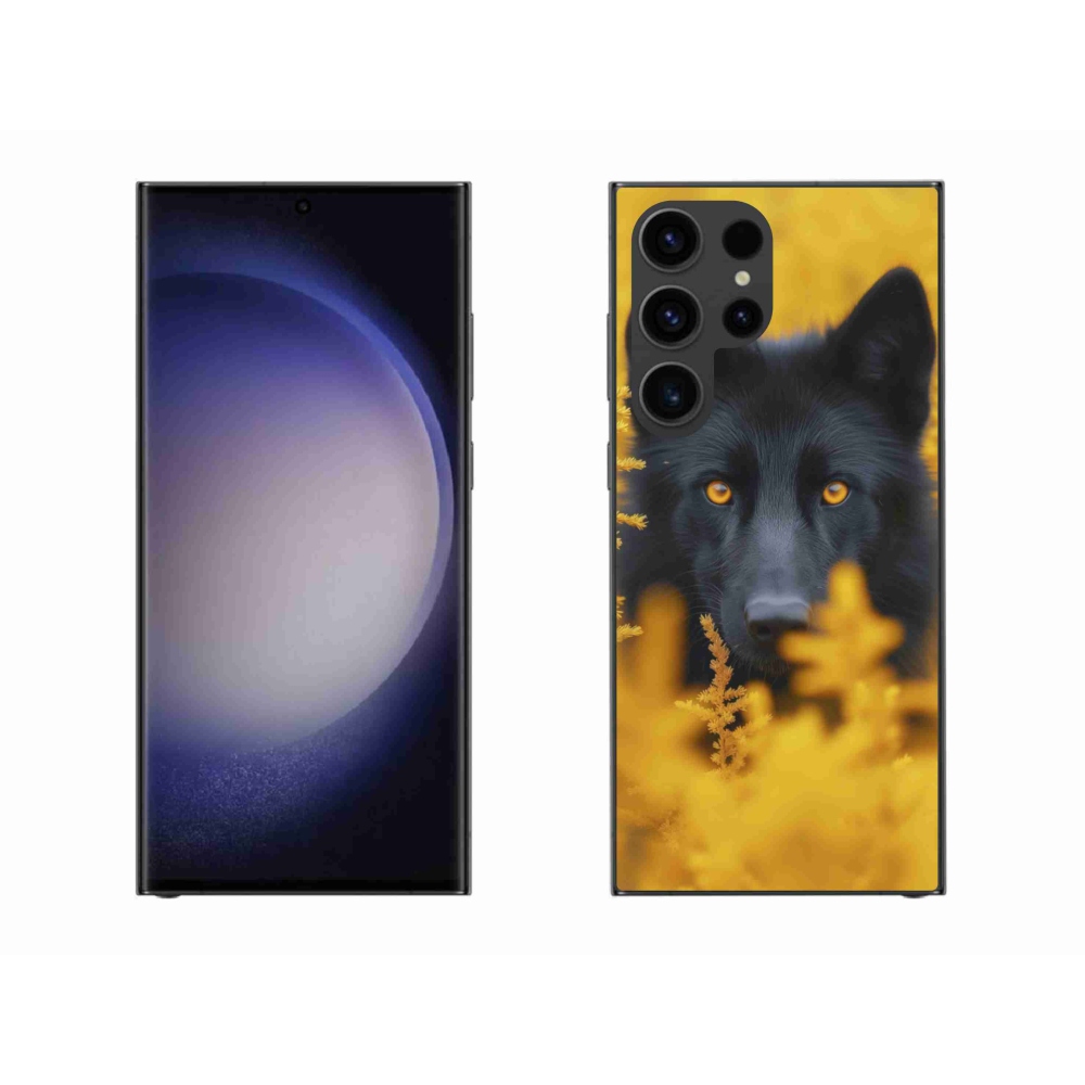 Gelový kryt mmCase na Samsung Galaxy S23 Ultra 5G - černý vlk 2