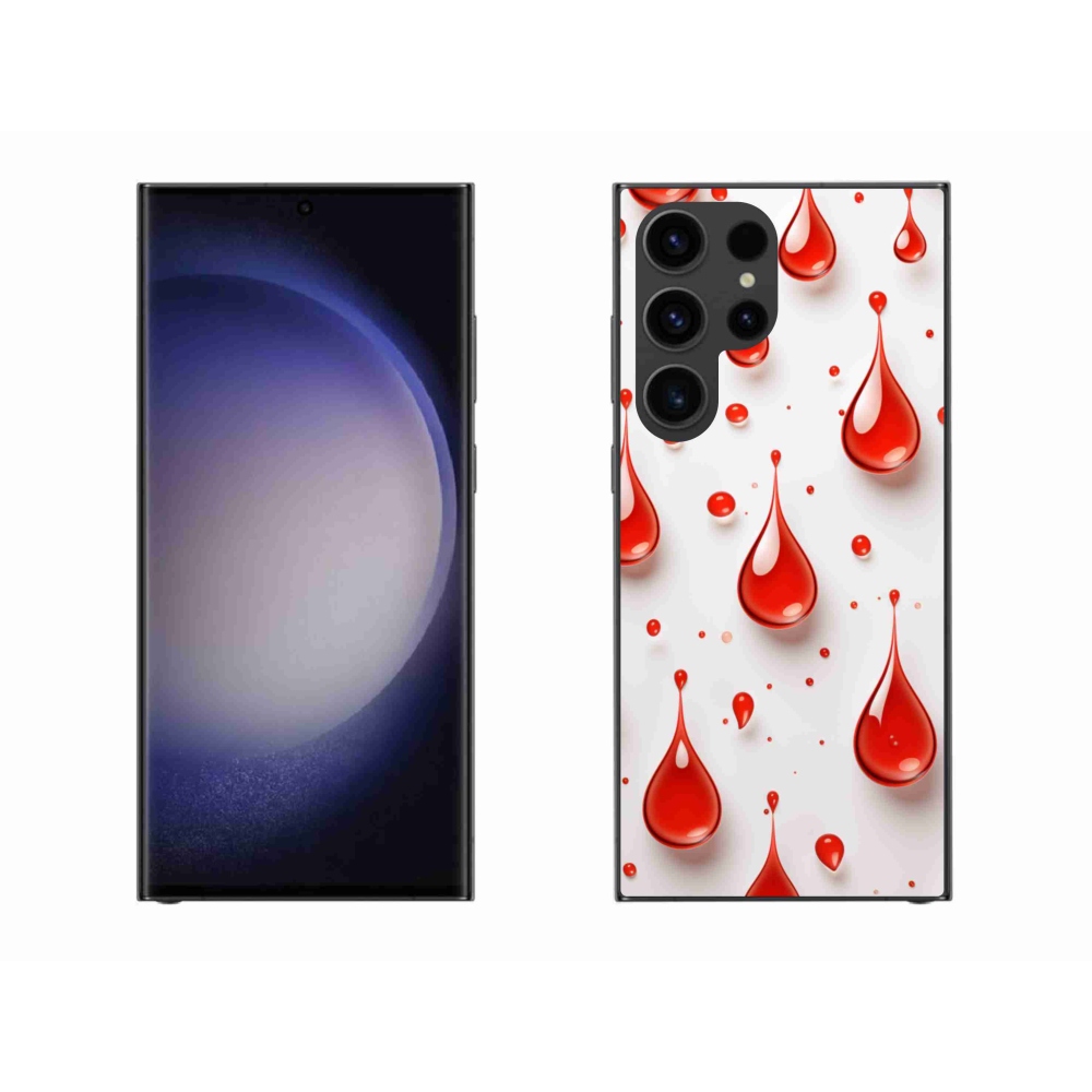 Gelový kryt mmCase na Samsung Galaxy S23 Ultra 5G - červené kapky