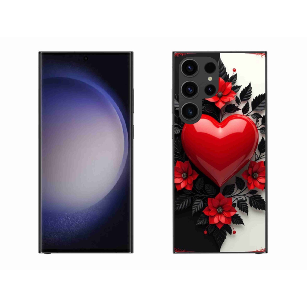 Gelový kryt mmCase na Samsung Galaxy S23 Ultra 5G - červené srdce