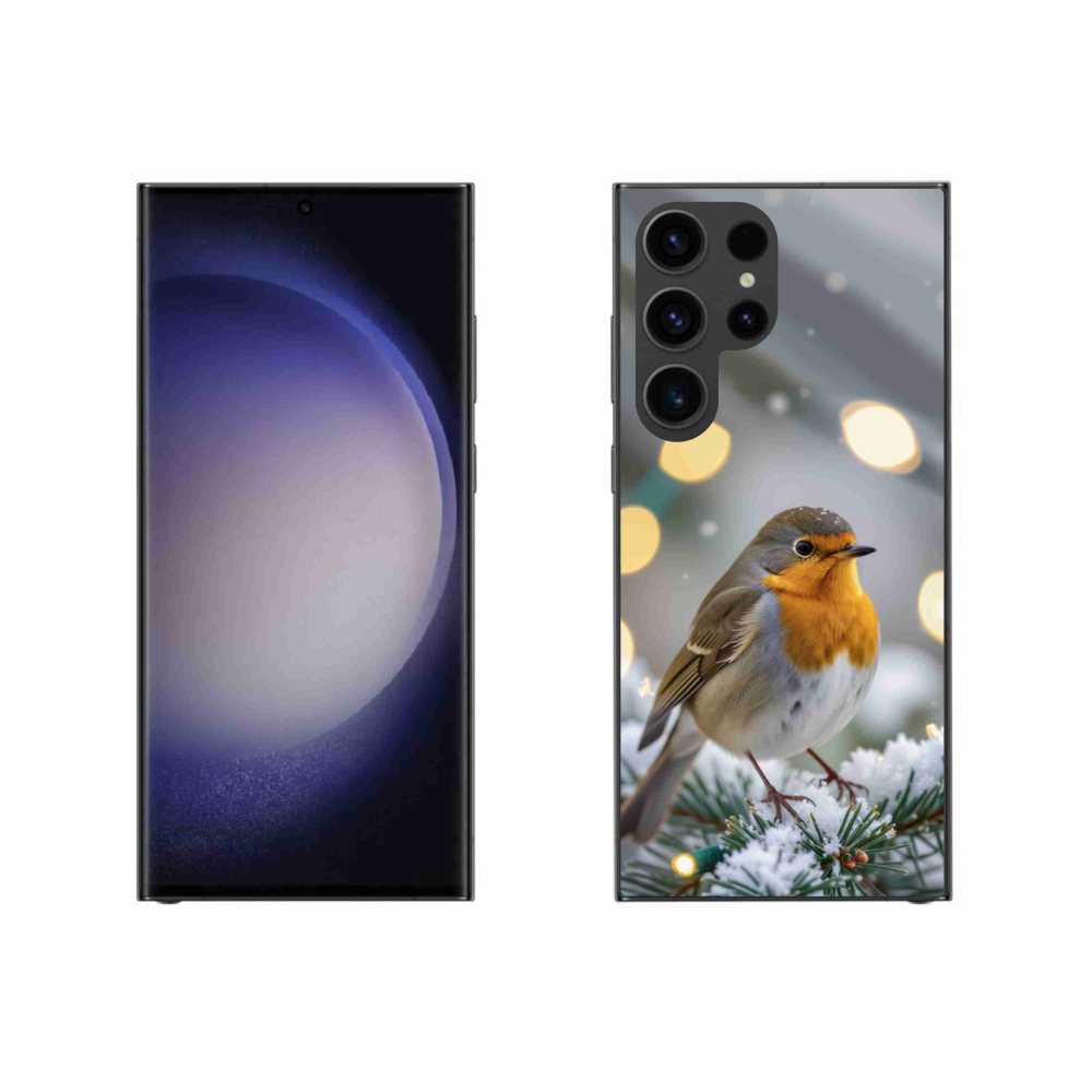 Gelový kryt mmCase na Samsung Galaxy S23 Ultra 5G - červenka v zimě