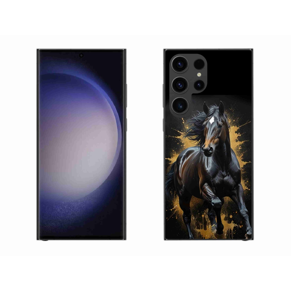 Gelový kryt mmCase na Samsung Galaxy S23 Ultra 5G - elegantní černý hřebec