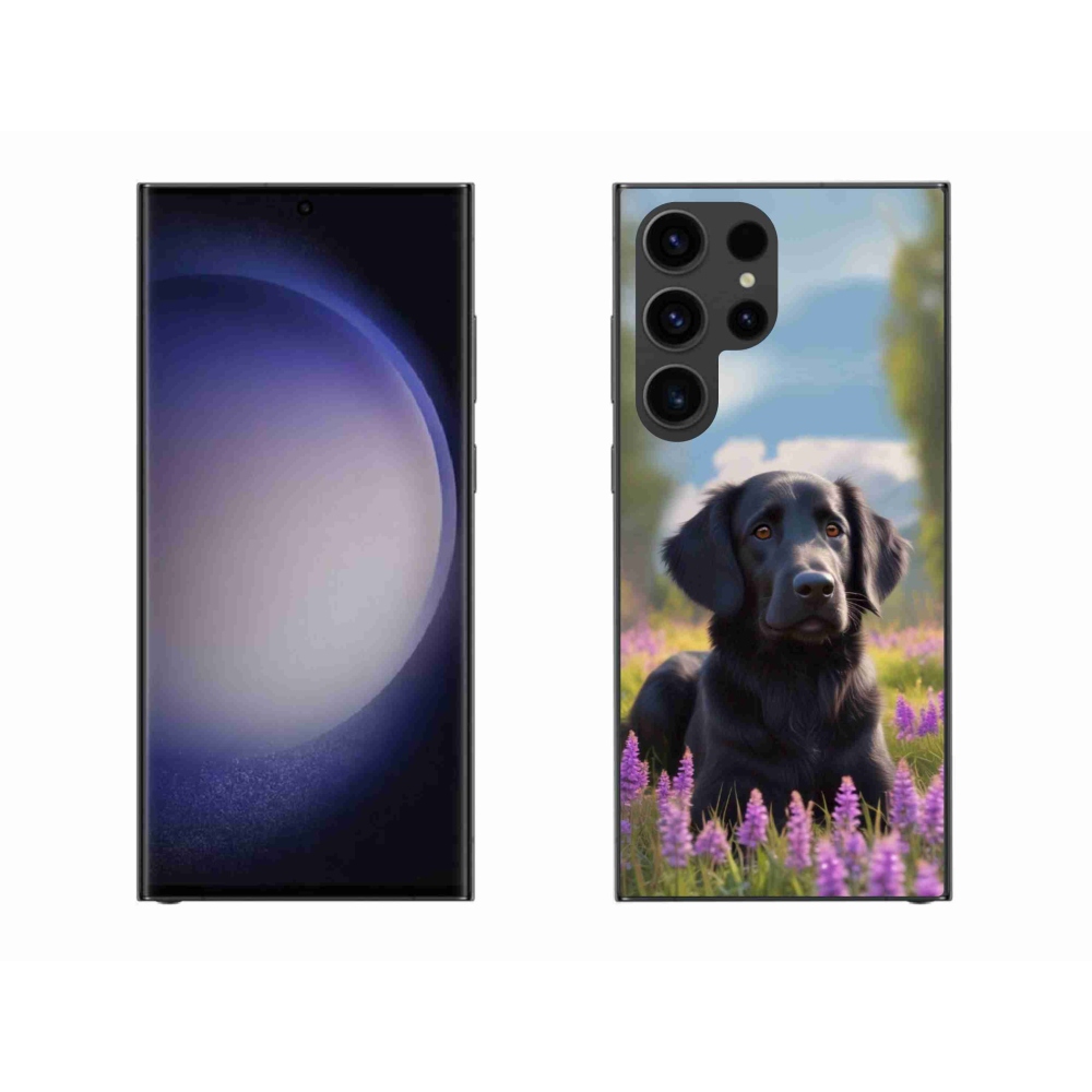 Gelový kryt mmCase na Samsung Galaxy S23 Ultra 5G - elegantní černý retrívr