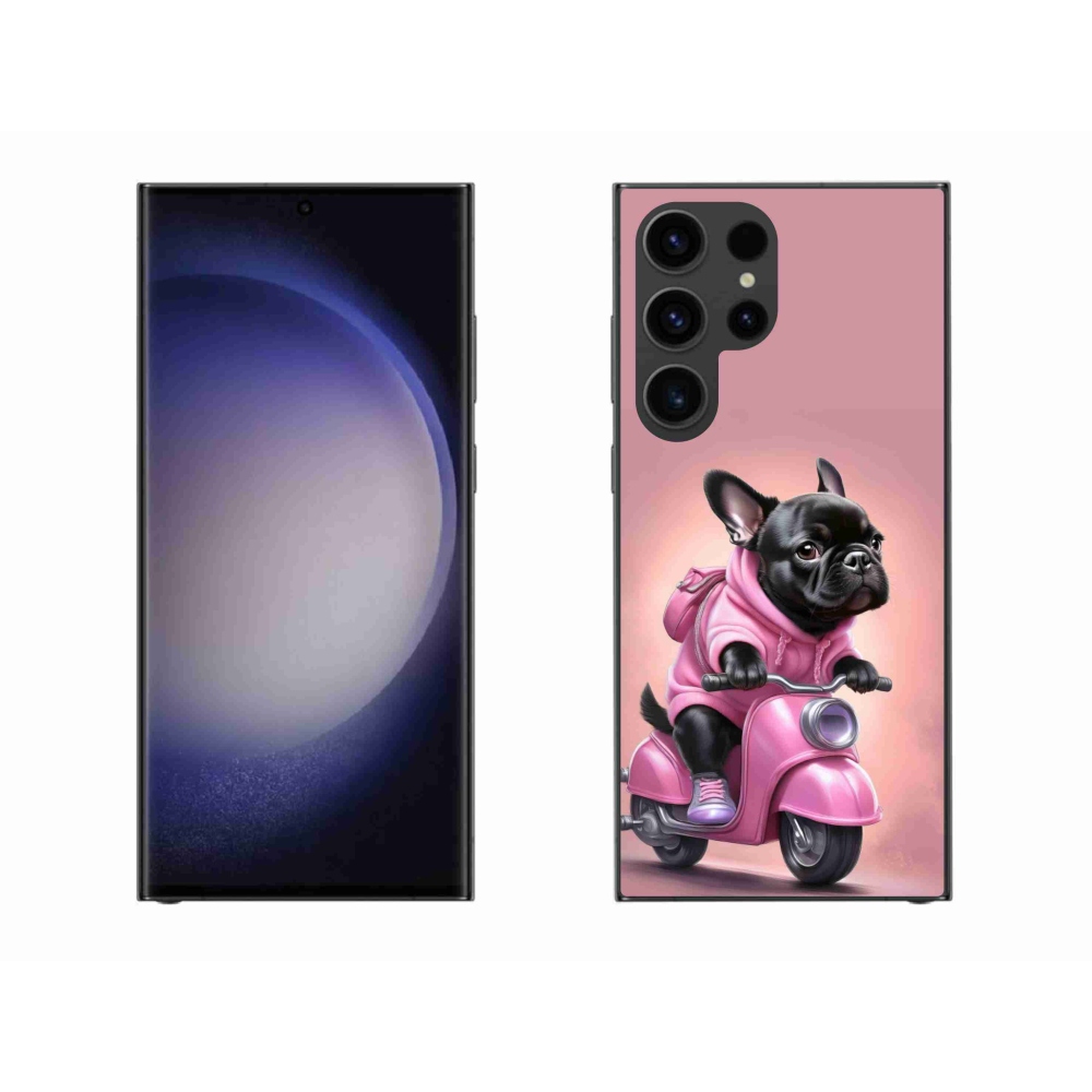 Gelový kryt mmCase na Samsung Galaxy S23 Ultra 5G - francouzský buldoček na skútru
