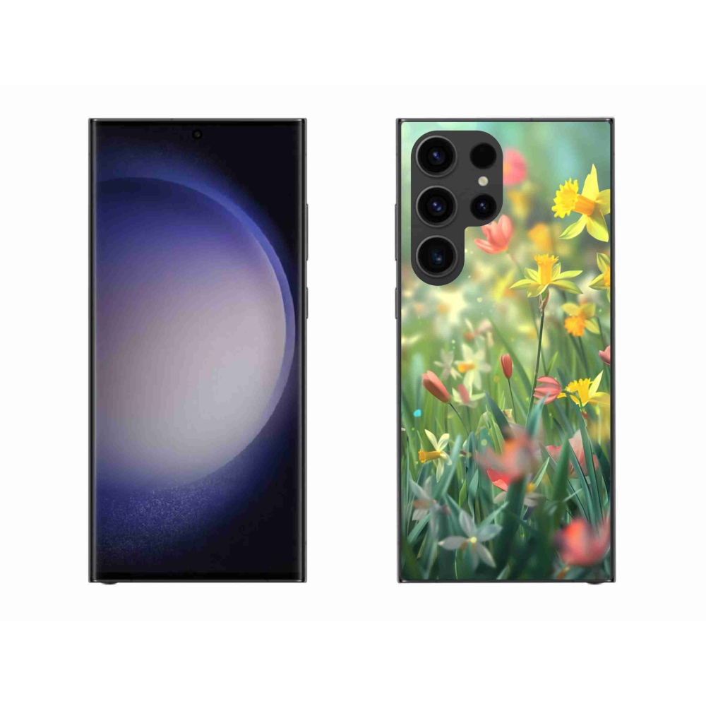 Gelový kryt mmCase na Samsung Galaxy S23 Ultra 5G - jarní květy