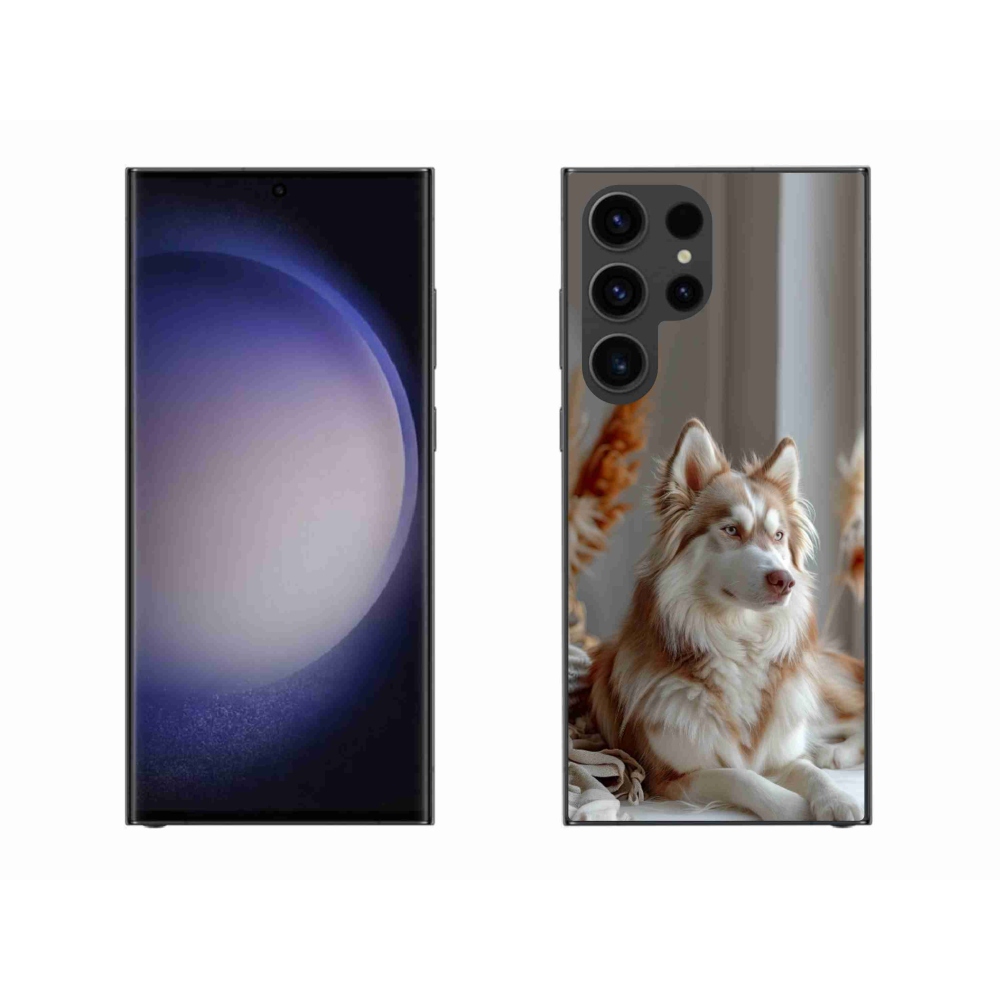 Gelový kryt mmCase na Samsung Galaxy S23 Ultra 5G - klidný sibiřský husky