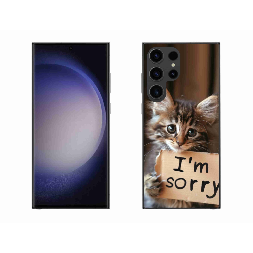 Gelový kryt mmCase na Samsung Galaxy S23 Ultra 5G - kočíčí omluva