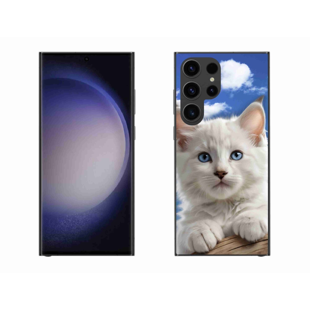 Gelový kryt mmCase na Samsung Galaxy S23 Ultra 5G - kotě a oblaka