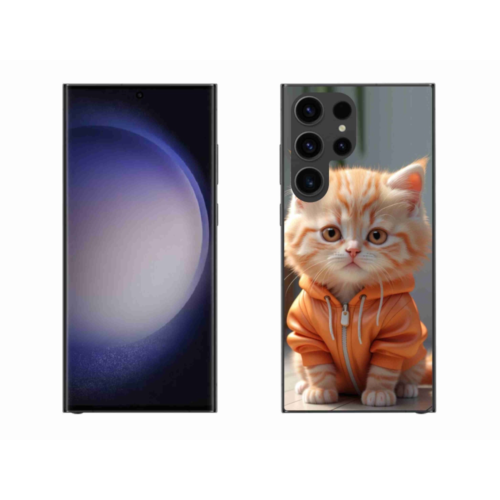 Gelový kryt mmCase na Samsung Galaxy S23 Ultra 5G - kotě v mikině