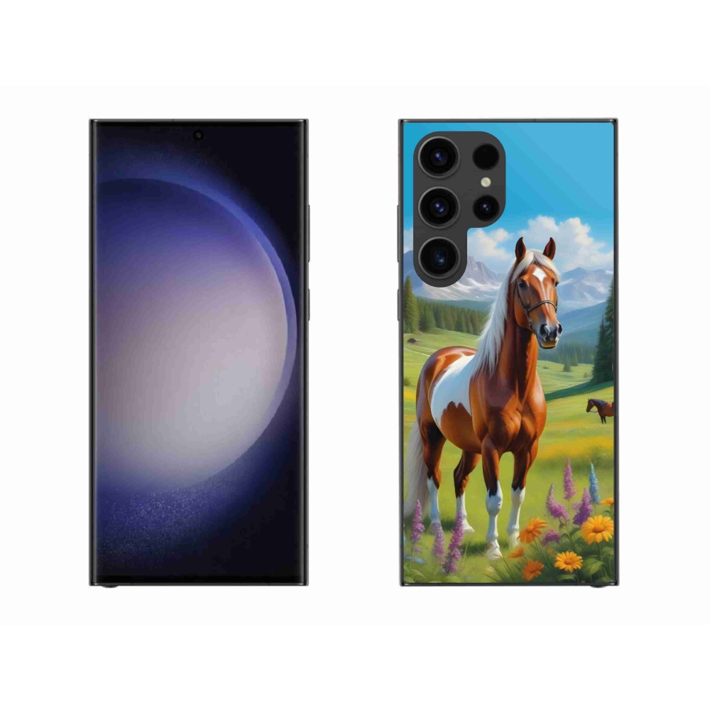 Gelový kryt mmCase na Samsung Galaxy S23 Ultra 5G - kůň na louce