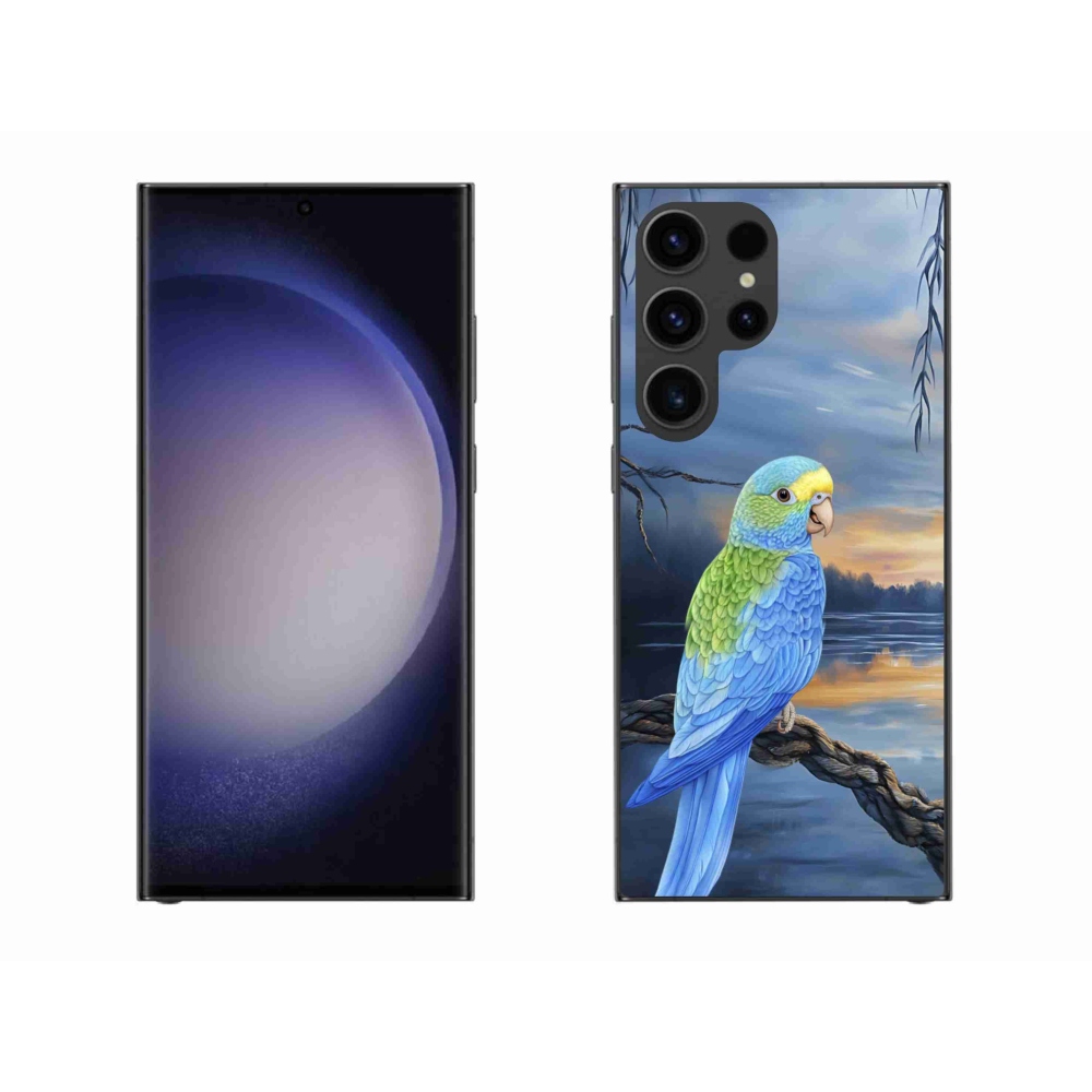 Gelový kryt mmCase na Samsung Galaxy S23 Ultra 5G - modrý papoušek