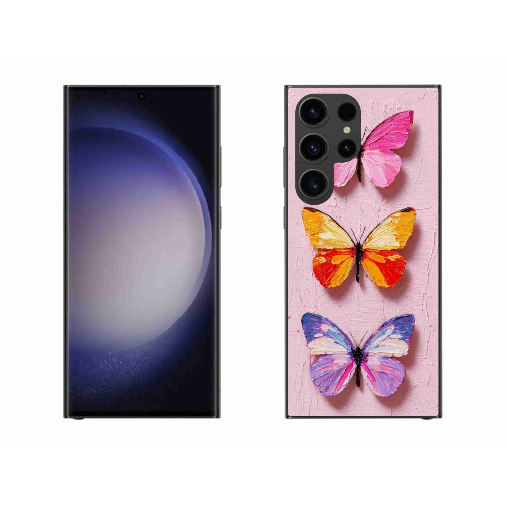 Gelový kryt mmCase na Samsung Galaxy S23 Ultra 5G - motýlí trojice