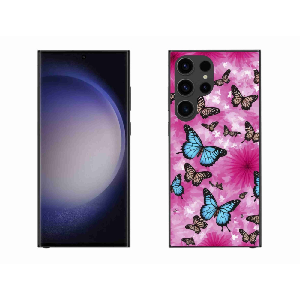 Gelový kryt mmCase na Samsung Galaxy S23 Ultra 5G - motýlí zahrada