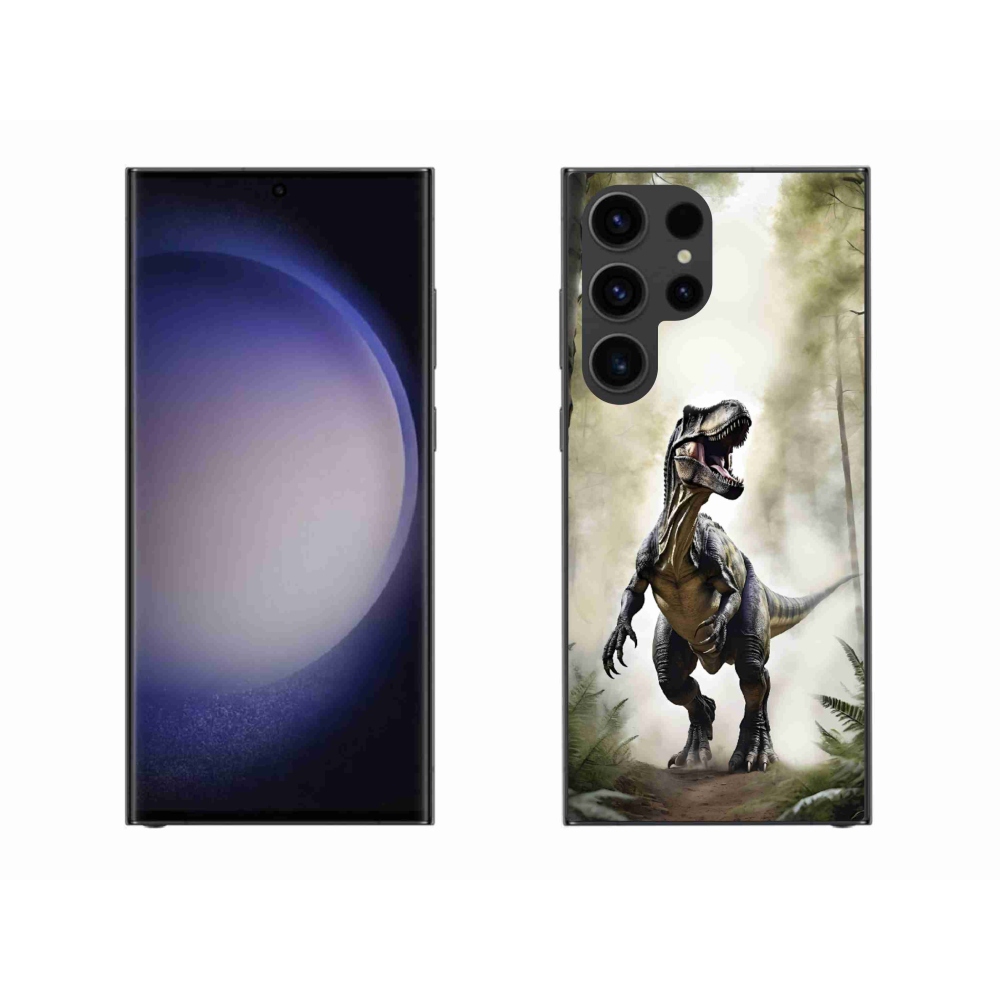 Gelový kryt mmCase na Samsung Galaxy S23 Ultra 5G - naštvaný T-Rex
