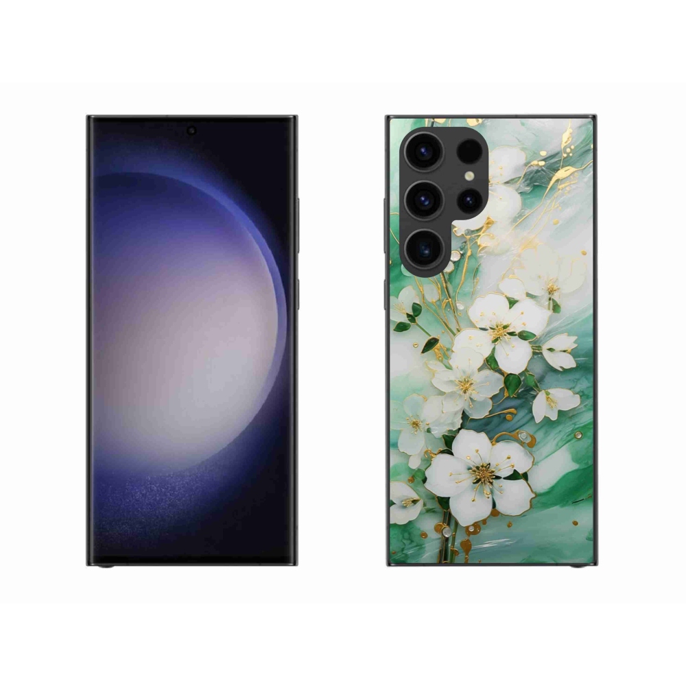 Gelový kryt mmCase na Samsung Galaxy S23 Ultra 5G - něžné květy