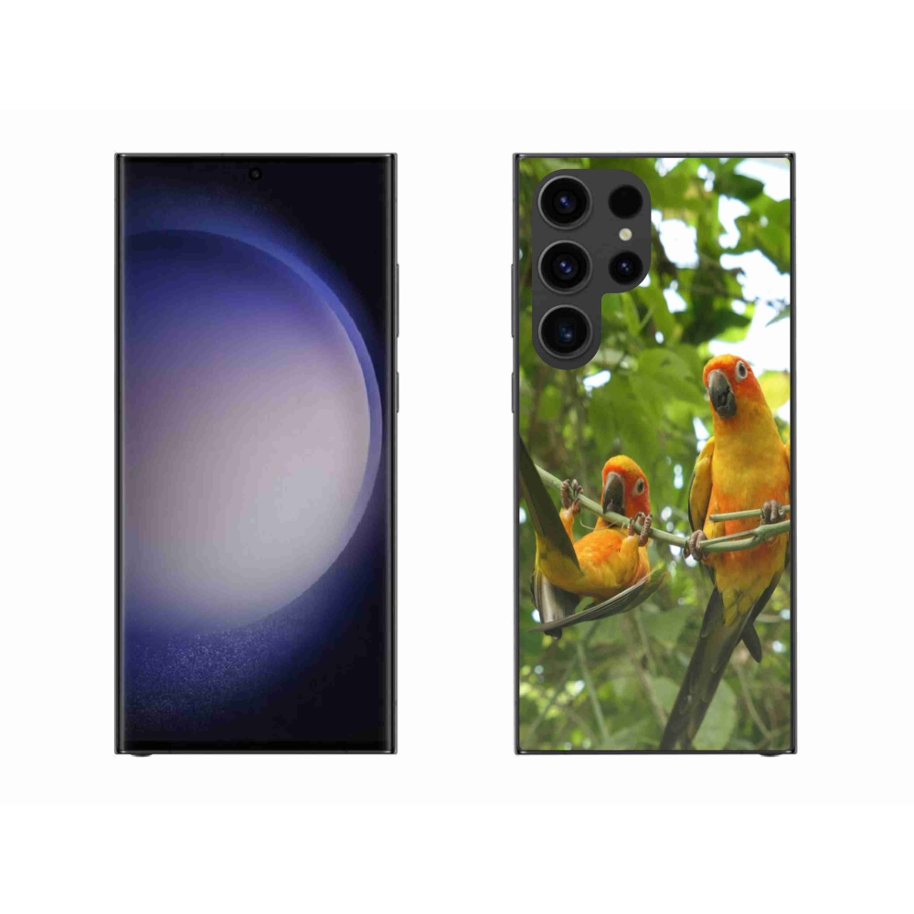 Gelový kryt mmCase na Samsung Galaxy S23 Ultra 5G - papoušci aratingy