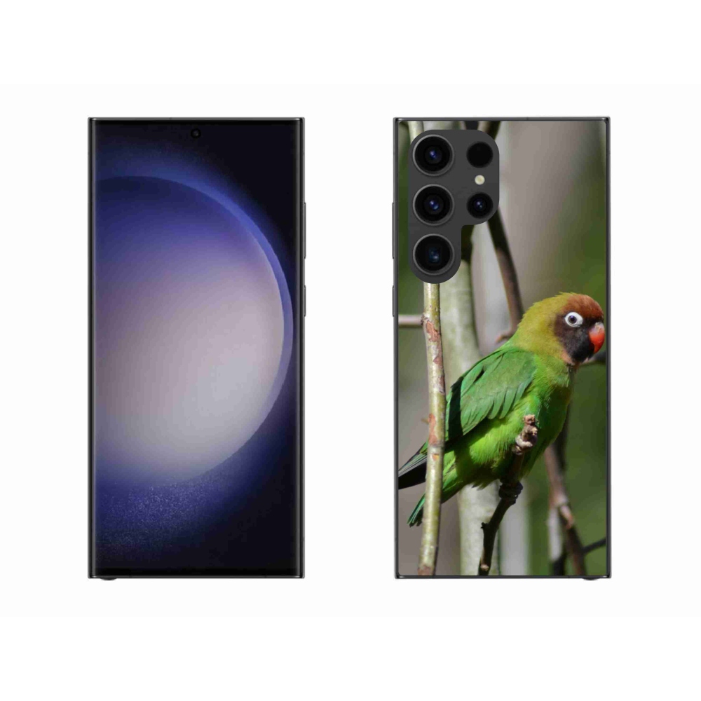 Gelový kryt mmCase na Samsung Galaxy S23 Ultra 5G - papoušek agapornis