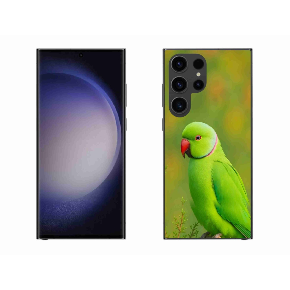 Gelový kryt mmCase na Samsung Galaxy S23 Ultra 5G - papoušek alexandr 2