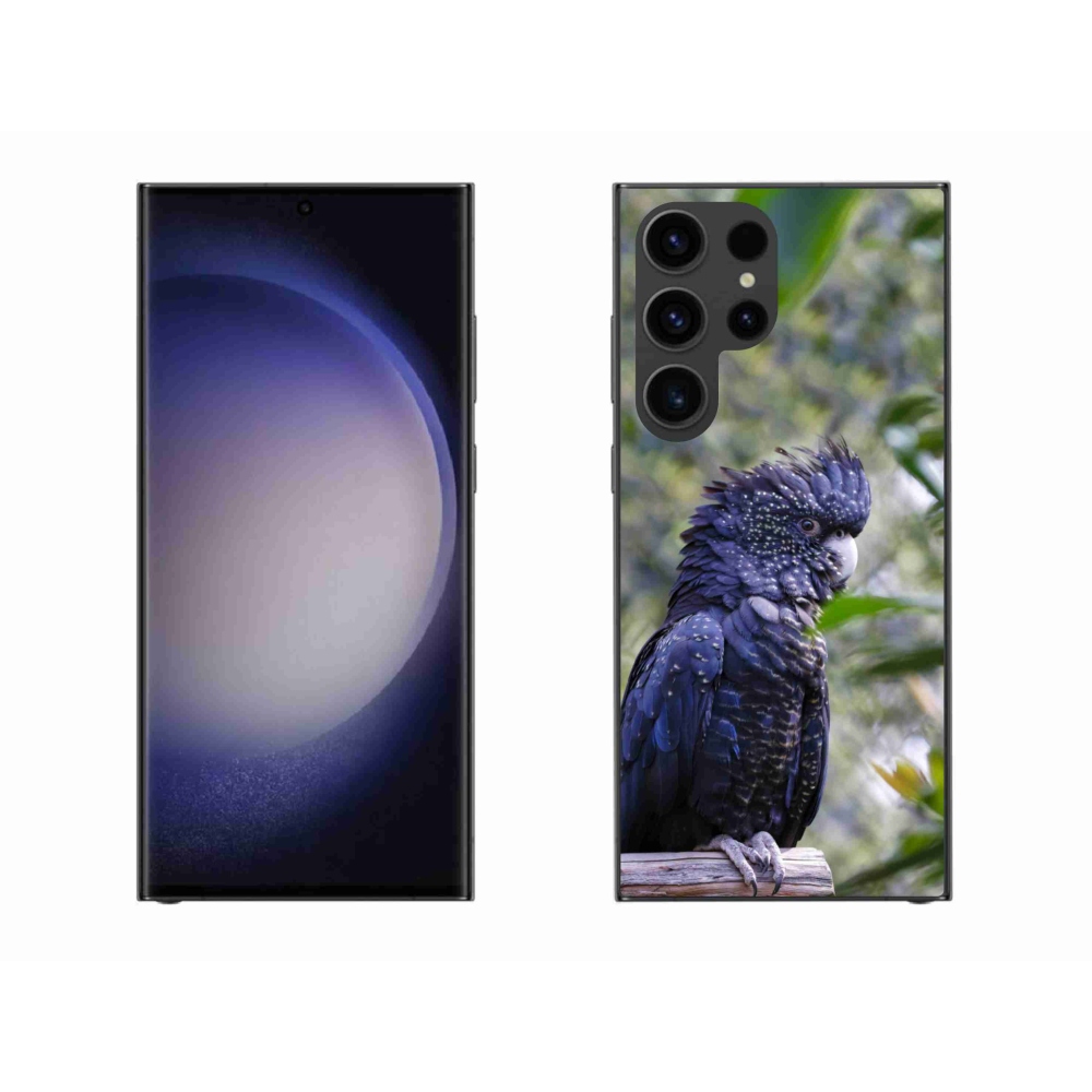 Gelový kryt mmCase na Samsung Galaxy S23 Ultra 5G - papoušek kakadu černý