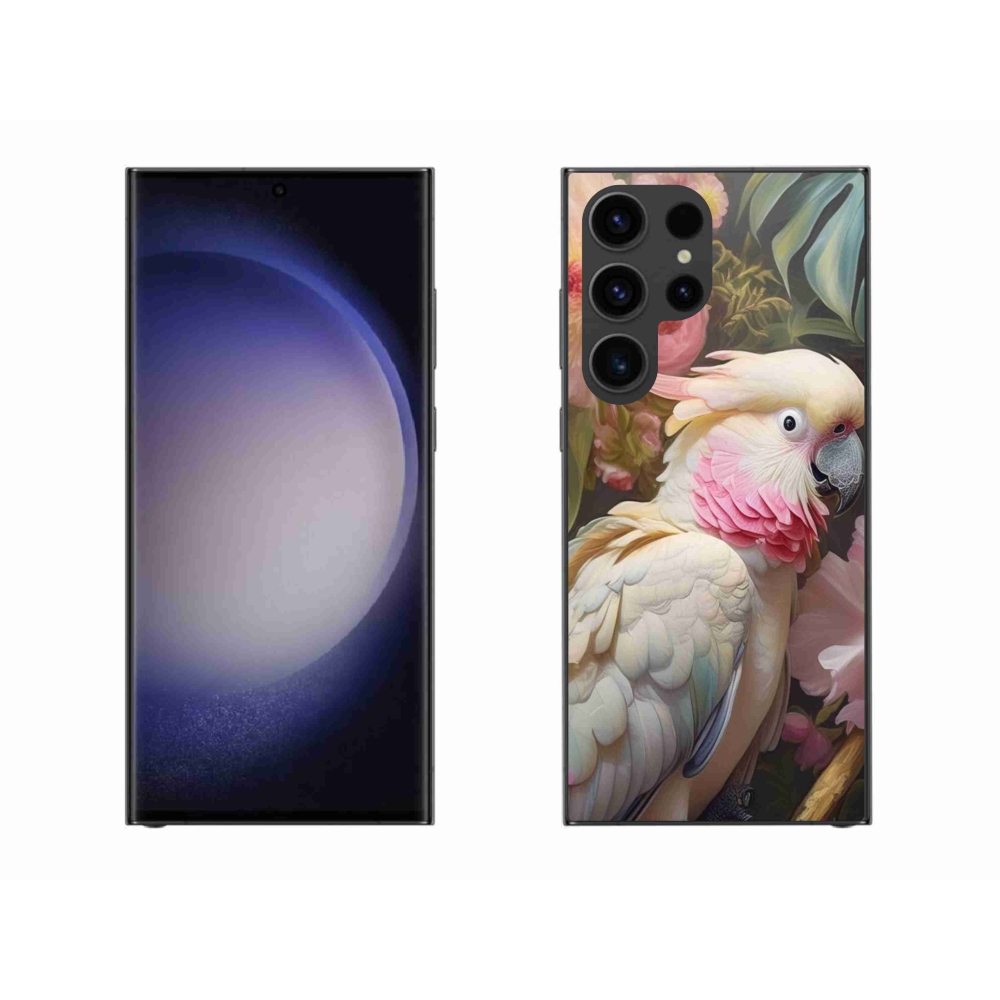 Gelový kryt mmCase na Samsung Galaxy S23 Ultra 5G - papoušek kakadu růžový 2