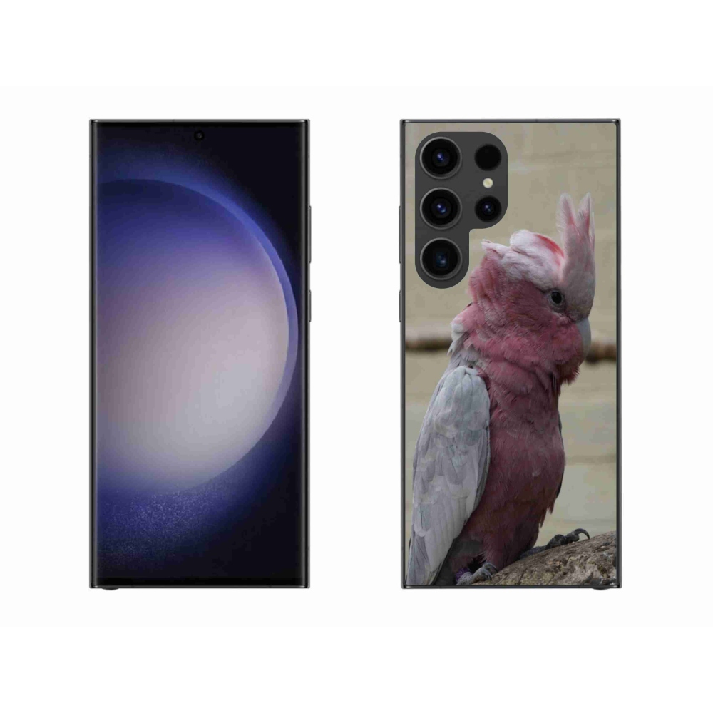 Gelový kryt mmCase na Samsung Galaxy S23 Ultra 5G - papoušek kakadu růžový