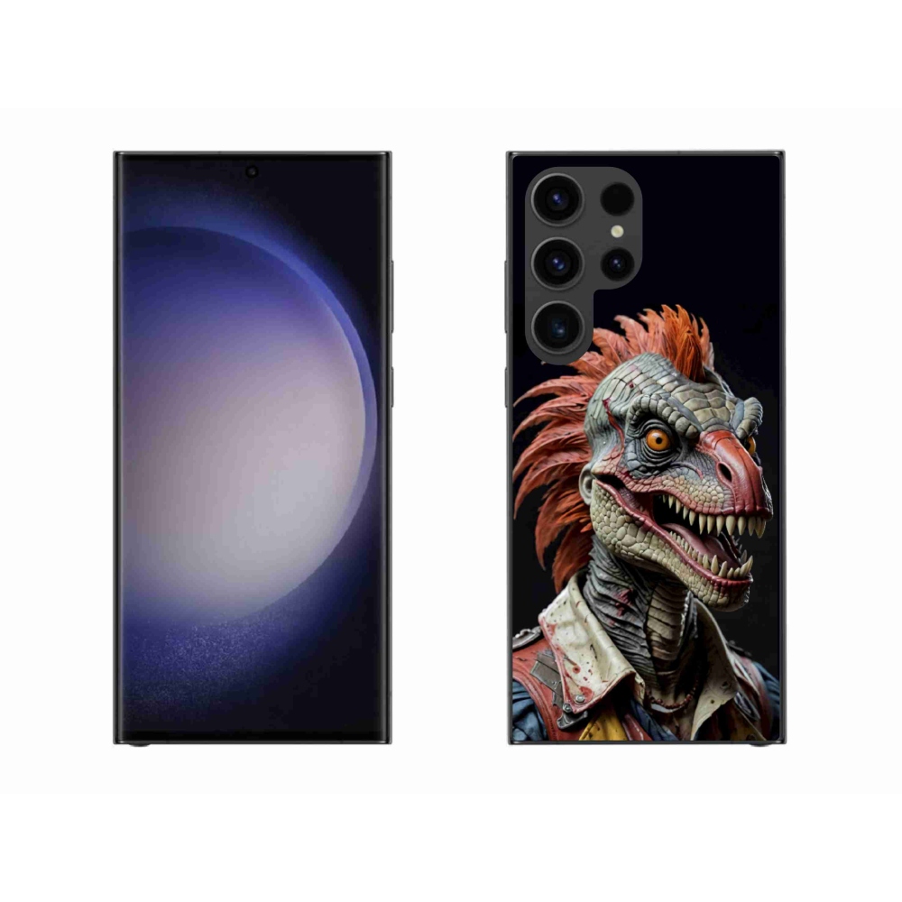 Gelový kryt mmCase na Samsung Galaxy S23 Ultra 5G - punk dinosaurus