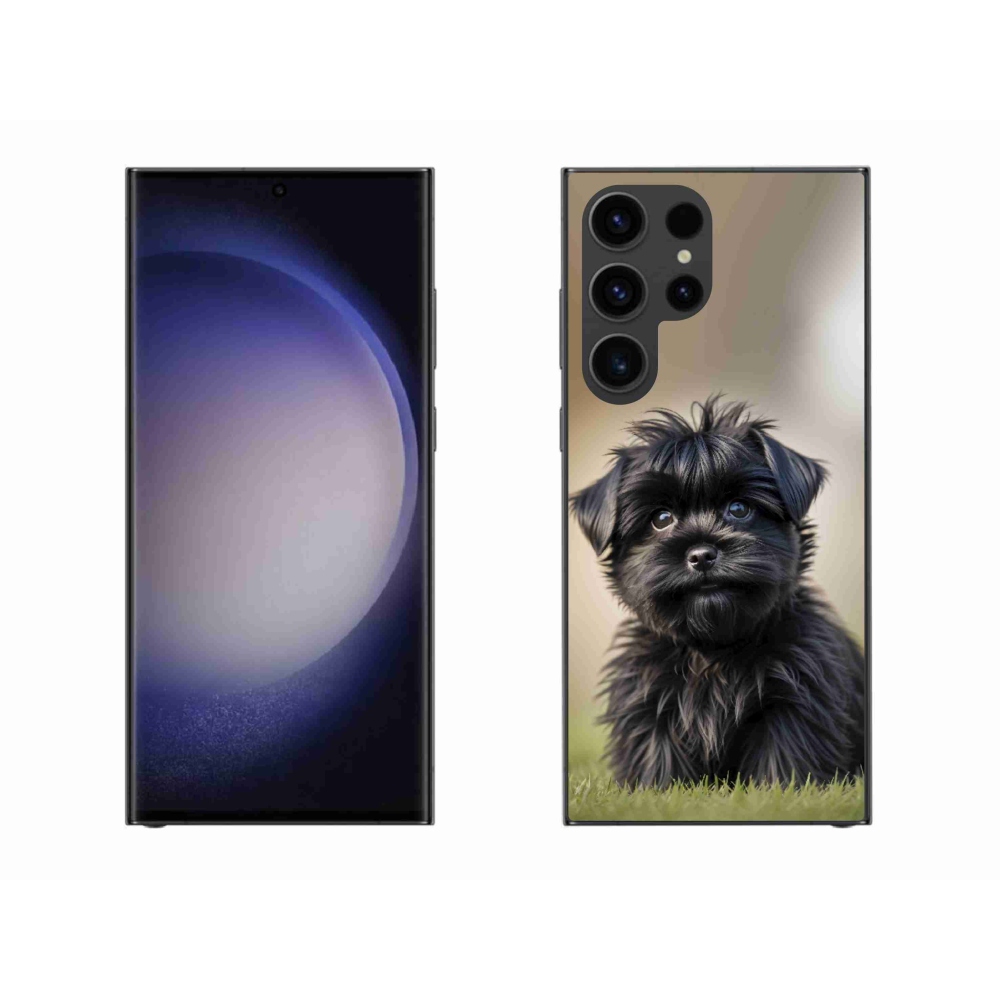 Gelový kryt mmCase na Samsung Galaxy S23 Ultra 5G - roztomilý černý pejsek