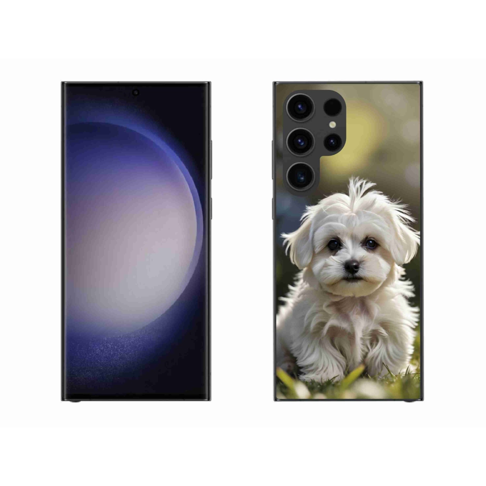 Gelový kryt mmCase na Samsung Galaxy S23 Ultra 5G - roztomilý maltézský psík
