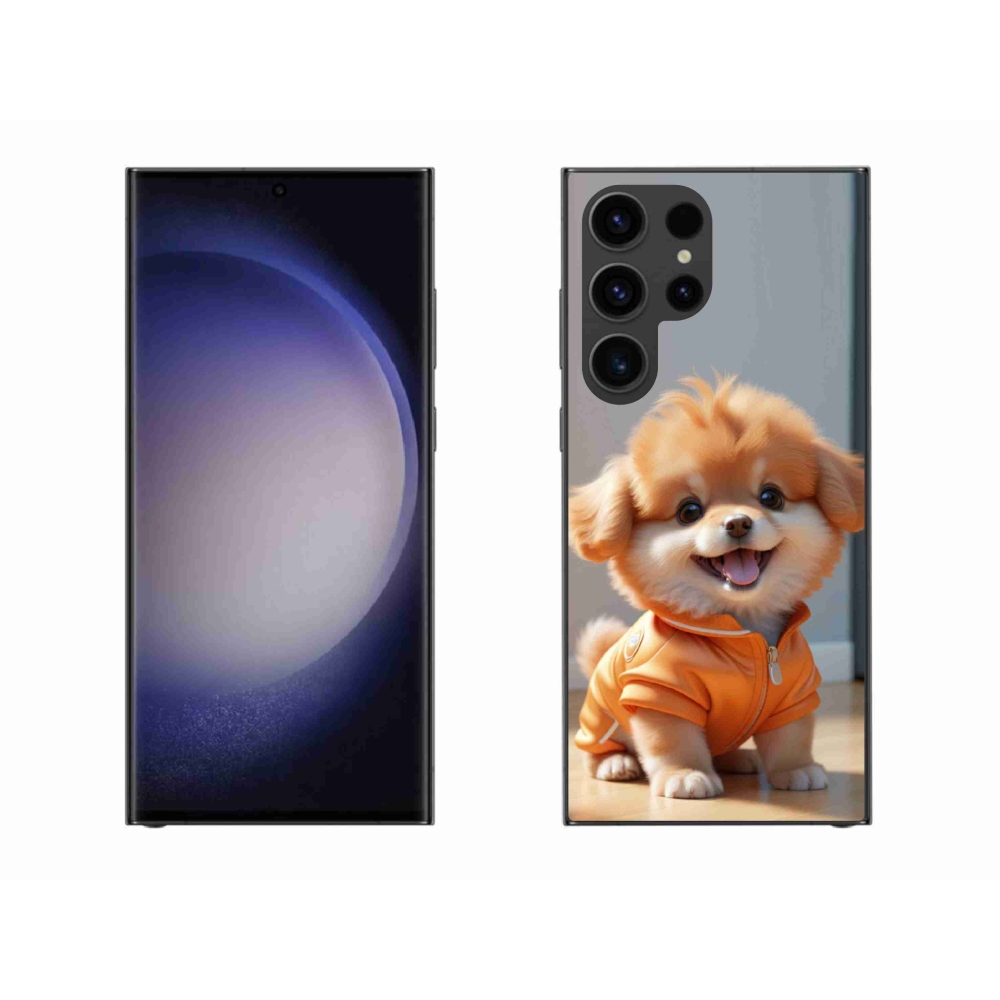 Gelový kryt mmCase na Samsung Galaxy S23 Ultra 5G - roztomilý pomeranian v mikině