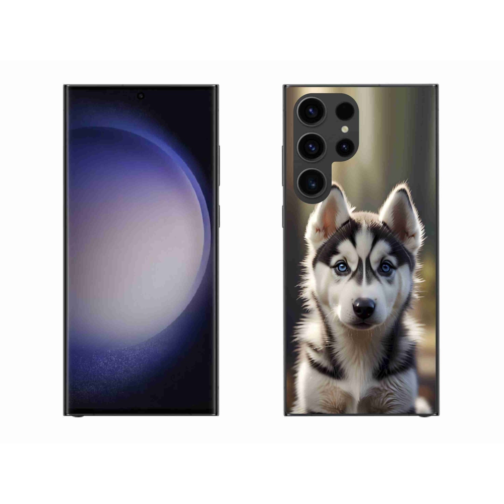 Gelový kryt mmCase na Samsung Galaxy S23 Ultra 5G - roztomilý sibiřský husky