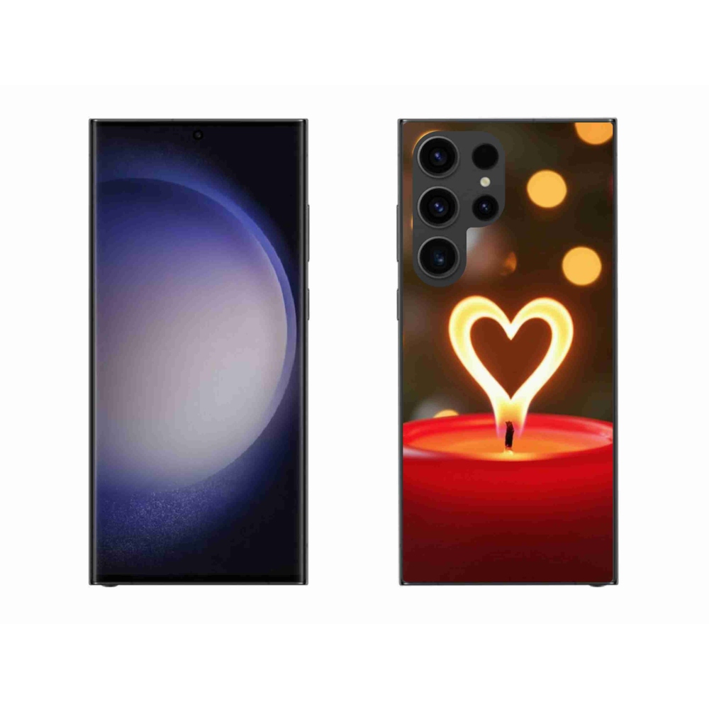 Gelový kryt mmCase na Samsung Galaxy S23 Ultra 5G - srdce z plamene