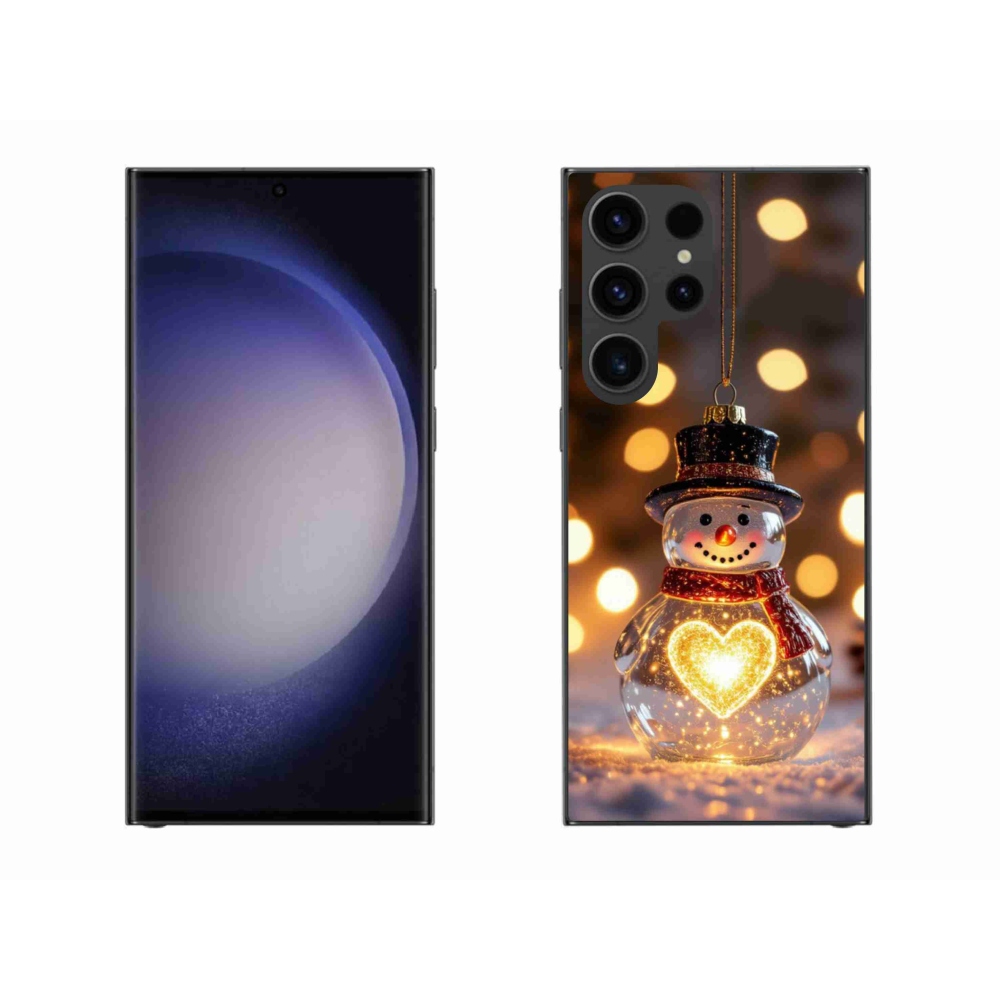 Gelový kryt mmCase na Samsung Galaxy S23 Ultra 5G - svítící vánoční sněhulák