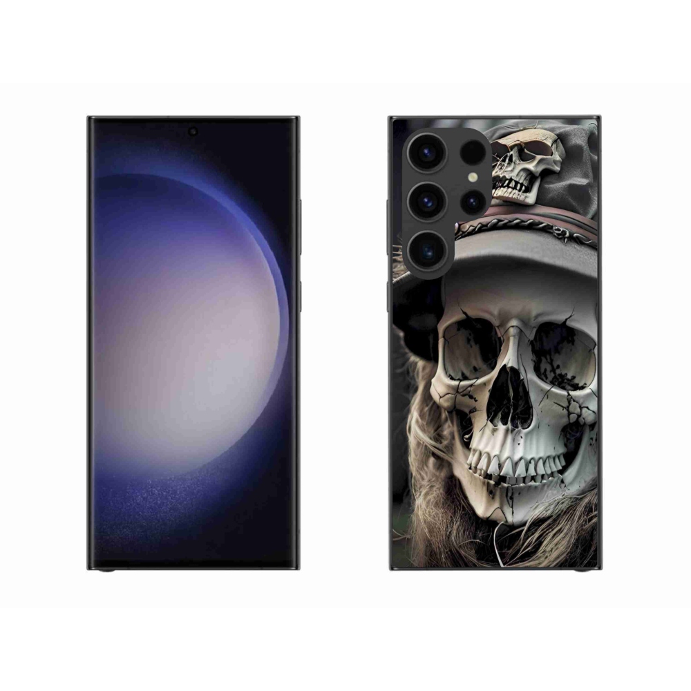 Gelový kryt mmCase na Samsung Galaxy S23 Ultra 5G - temná lebka