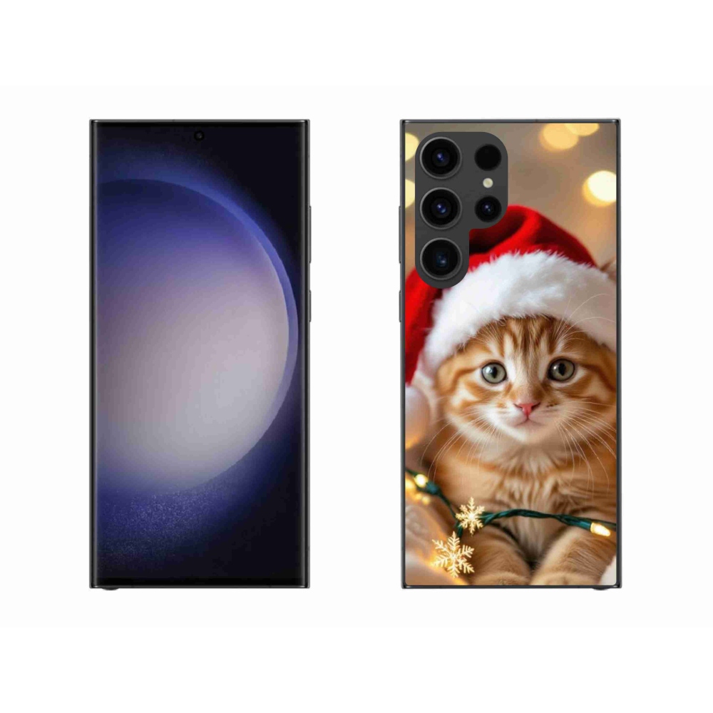 Gelový kryt mmCase na Samsung Galaxy S23 Ultra 5G - vánoční kotě