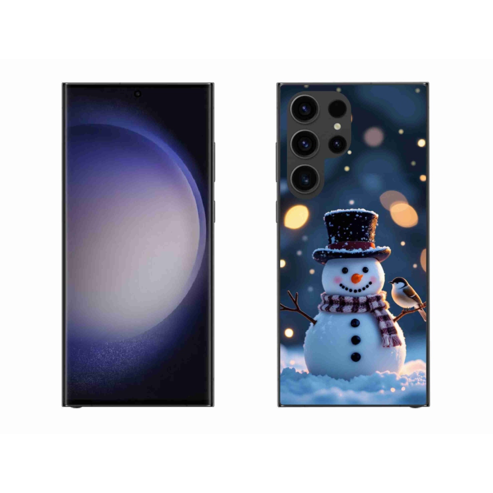 Gelový kryt mmCase na Samsung Galaxy S23 Ultra 5G - vánoční sněhulák