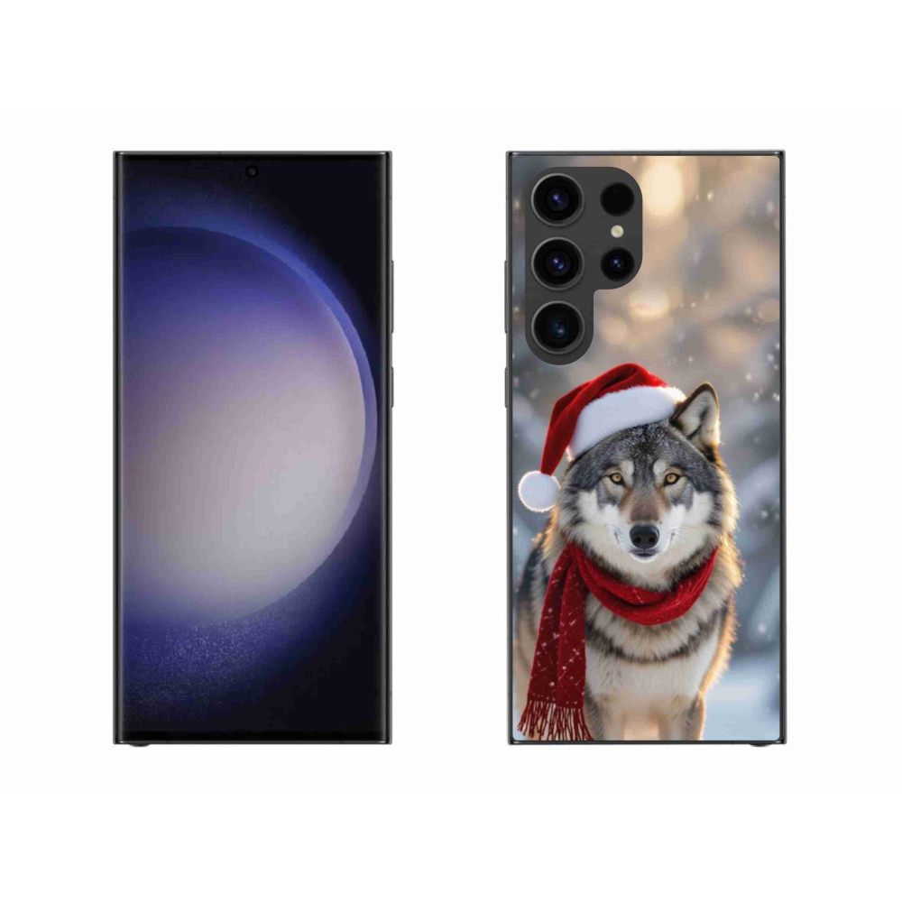 Gelový kryt mmCase na Samsung Galaxy S23 Ultra 5G - vánoční vlk