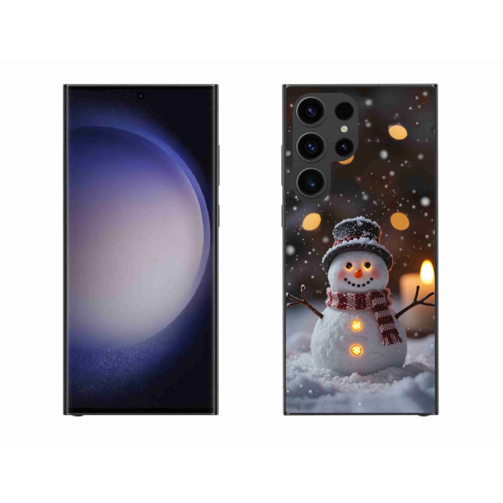 Gelový kryt mmCase na Samsung Galaxy S23 Ultra 5G - veselý sněhulák