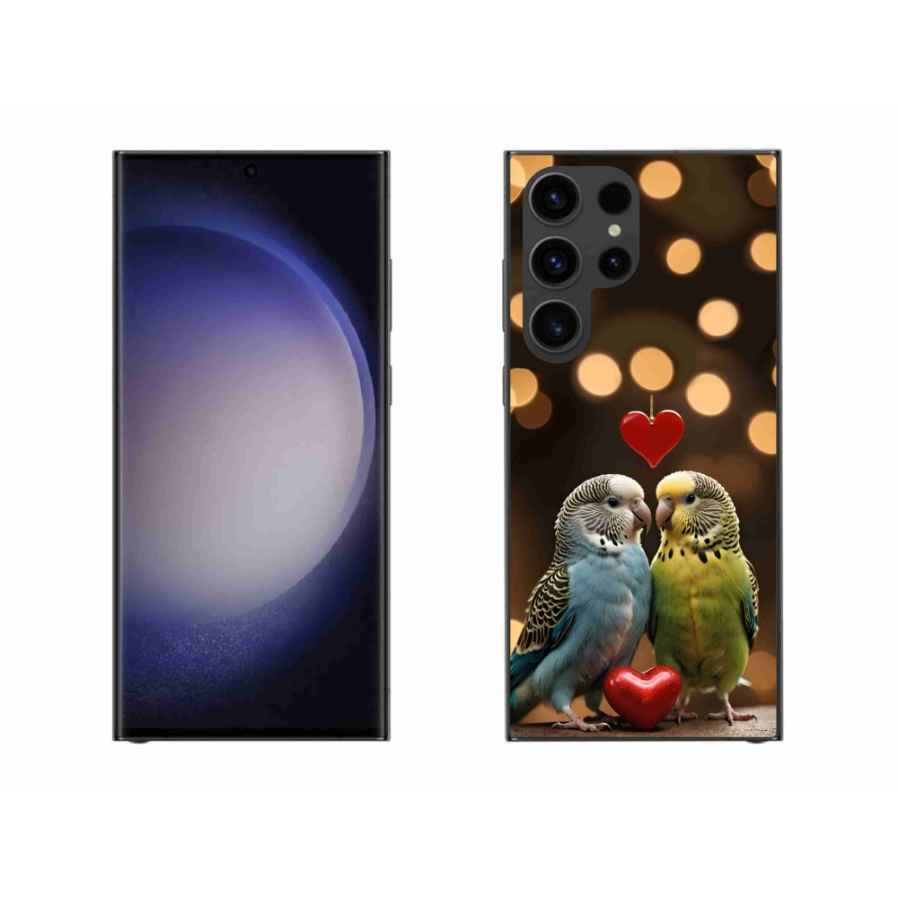 Gelový kryt mmCase na Samsung Galaxy S23 Ultra 5G - zamilovaní papoušci