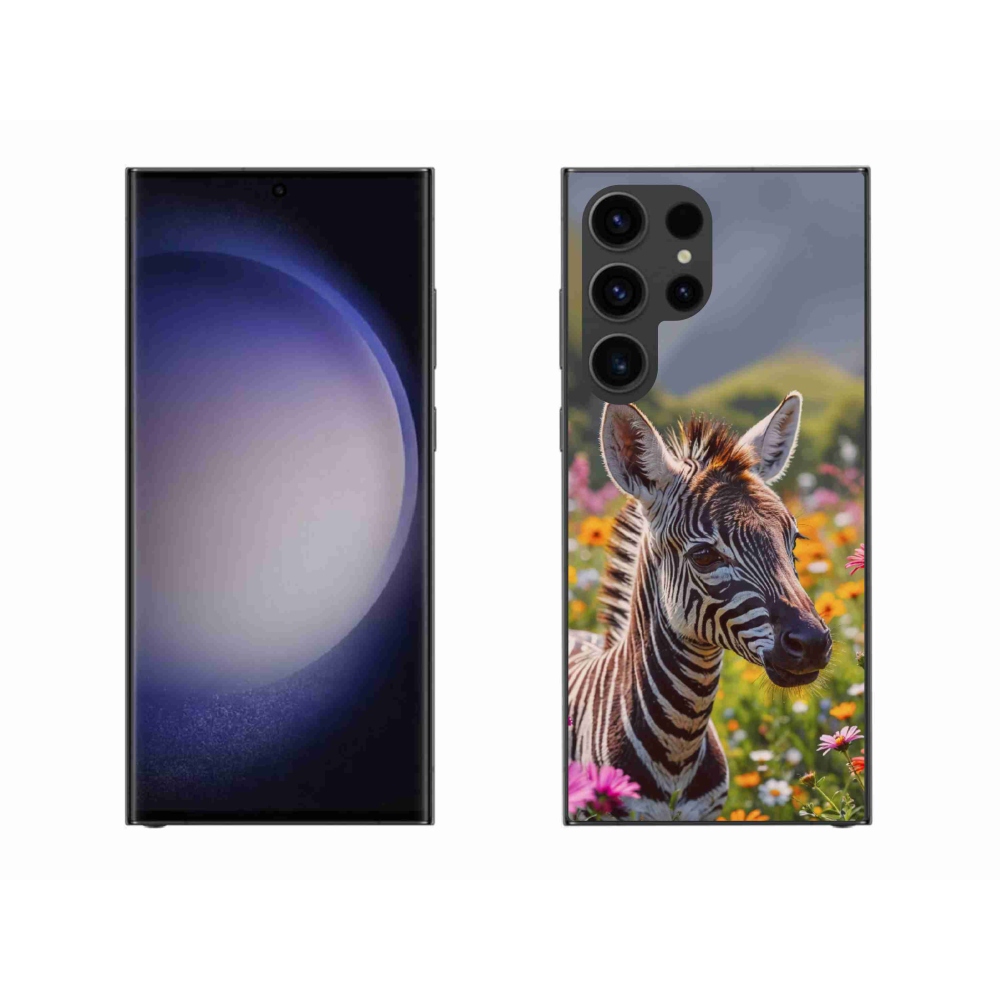 Gelový kryt mmCase na Samsung Galaxy S23 Ultra 5G - zebra na louce