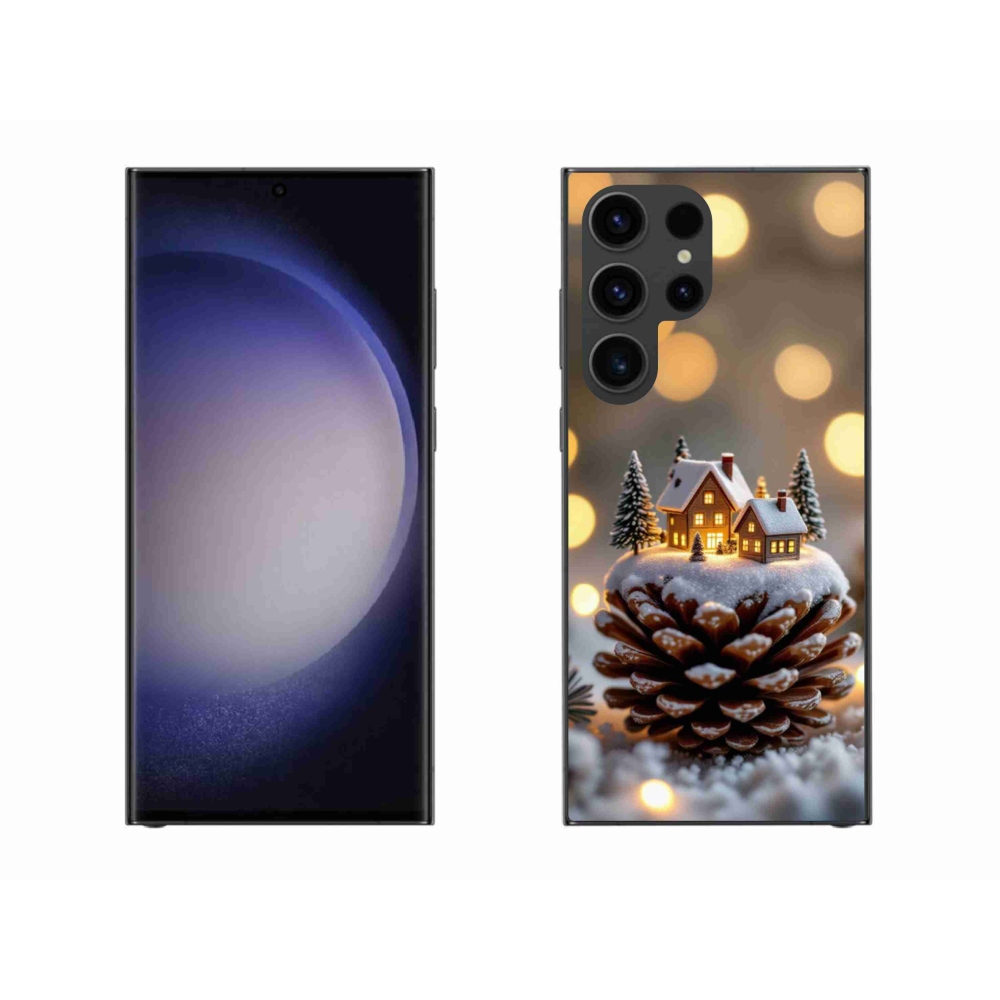 Gelový kryt mmCase na Samsung Galaxy S23 Ultra 5G - zimní vesnička