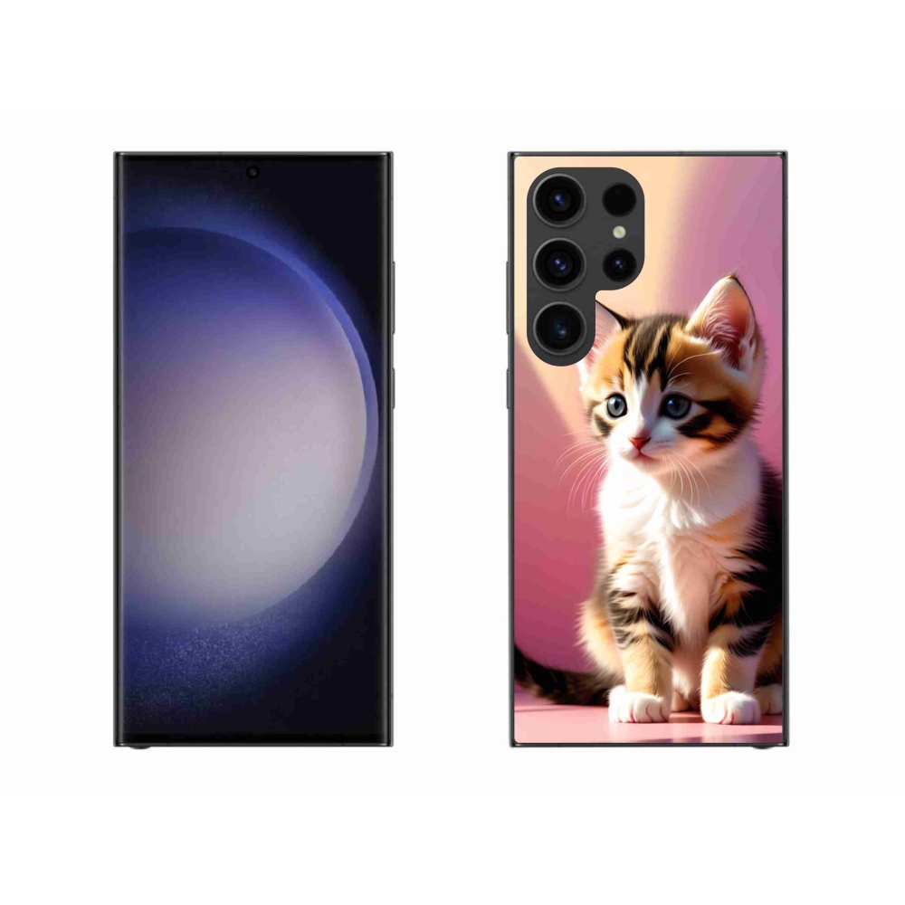 Gelový kryt mmCase na Samsung Galaxy S23 Ultra 5G - zvědavé kotě 2