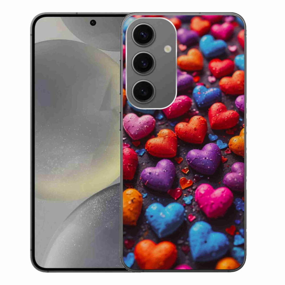 Gelový kryt mmCase na Samsung Galaxy S24+ - barevná srdce