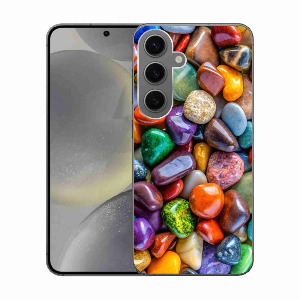 Gelový kryt mmCase na Samsung Galaxy S24 - barevné kamínky
