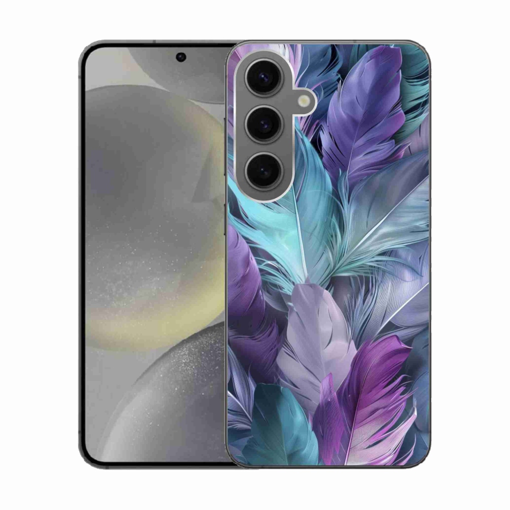 Gelový kryt mmCase na Samsung Galaxy S24 - barevné peří 2