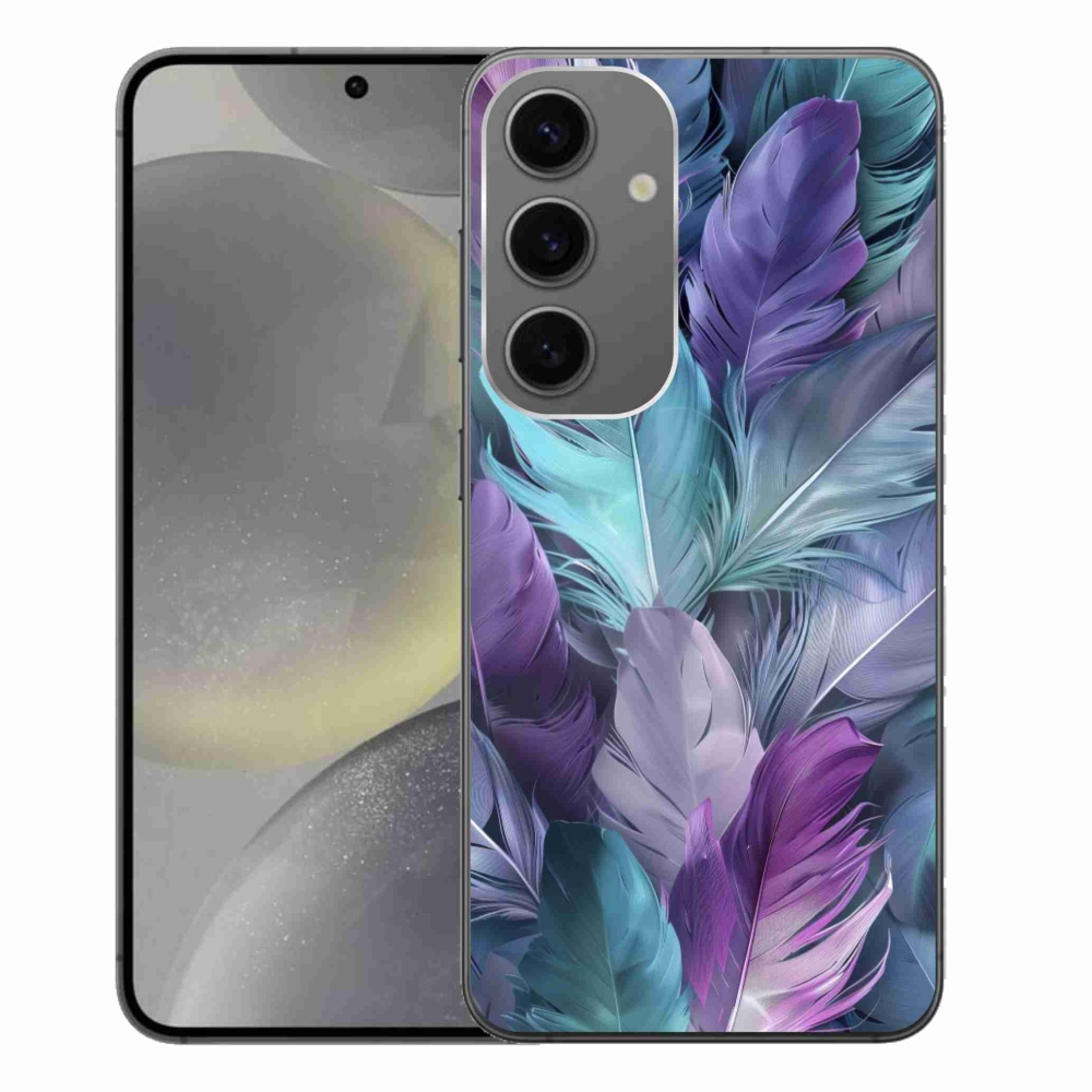 Gelový kryt mmCase na Samsung Galaxy S24+ - barevné peří 2