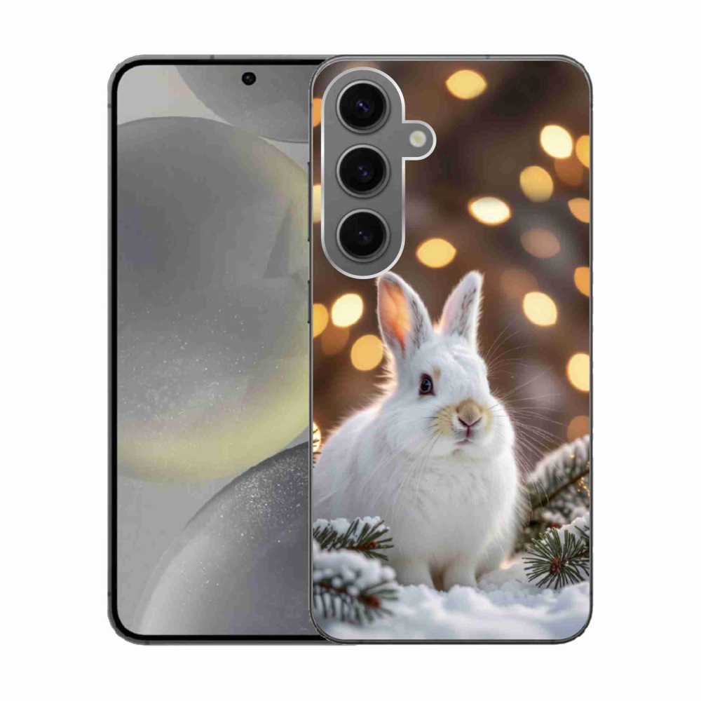 Gelový kryt mmCase na Samsung Galaxy S24 - bílý zajíc