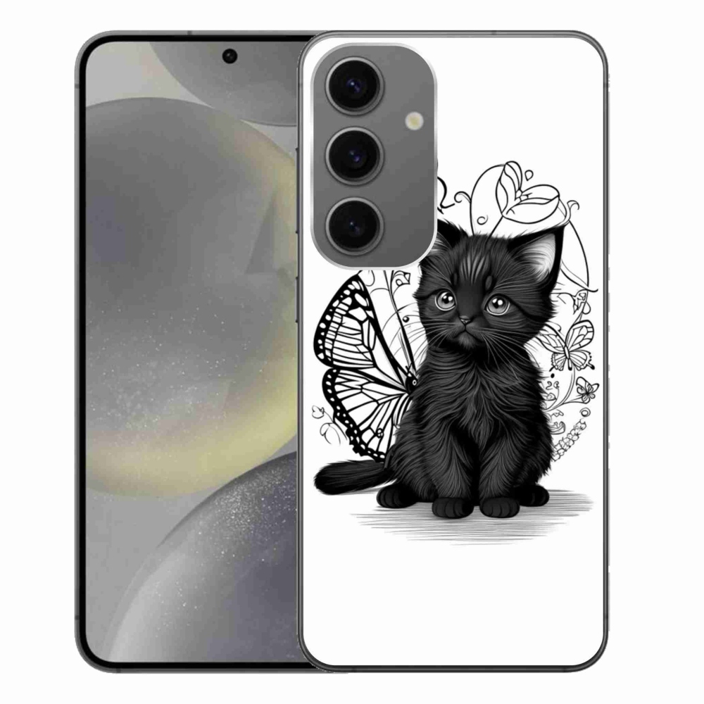 Gelový kryt mmCase na Samsung Galaxy S24+ - černé kotě