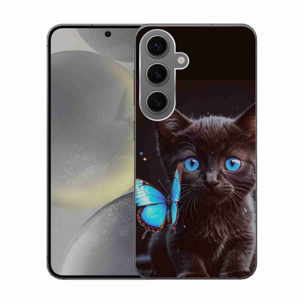 Gelový kryt mmCase na Samsung Galaxy S24 - černé kotě 3